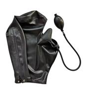 KSDEQM Natürlicher Latex Kopf Montiert Rollenspielgummihaube Mit Aufblasbarem Port-Stecker Und Reißverschluss,rosso,L