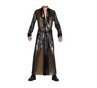 KSDEQM Tuta da Cosplay in Lattice di Gomma al 100%, Nera e Trasparente, XXL