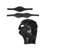 KSDEQM Weiße Gummihaube Mit Einer Vollständigen Latexhaube, Abnehmbarem Auge Und Mundschildern, Schwarz,M