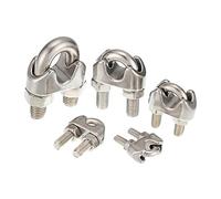 KSeSii 1/4/10 pezzi in acciaio inossidabile A2 argento tipo bullone a U morsetto for fune metallica M2 M3 M4 M5 M6 M8 M10 M12mm bullone di serraggio ferramenta for uso domestico(10pcs,M5)