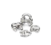KSeSii 1/4/10 pezzi in acciaio inossidabile A2 argento tipo bullone a U morsetto for fune metallica M2 M3 M4 M5 M6 M8 M10 M12mm bullone di serraggio ferramenta for uso domestico(4pcs,M4)