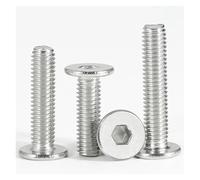 KSeSii 10-100 pz CM M2 M2.5 M3 M4 M5 304 in Acciaio Inox Esagonale Esagono Incassato Ultra Sottile Super Basso a Testa Piatta Vite bullone(6mm,M5x9.5mm(10Pcs))