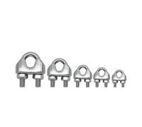 KSeSii 10 pezzi di morsetto for fune metallica tipo bullone a U in acciaio inossidabile A2 argento M2 M3 M4 M5 M6 M8 M10 M12 mm, bullone di serraggio for ferramenta domestica.(M3)