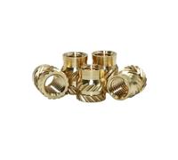 KSeSii 100 pezzi di dadi filettati for inserti termici M2 M3 M4 M5 M6 in ottone for inserimento a caldo, saldatore for strumenti di stampa 3D in plastica(M5M6 US 100pcs)