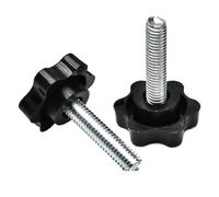 KSeSii 2-10 viti a bottone in acciaio al carbonio, bulloni in plastica, testa a stella, morsetto filettato, impugnatura per pollice, viti per macchine, bulloni M4, M5, M6, M8, M10, M12 (12 mm, M6