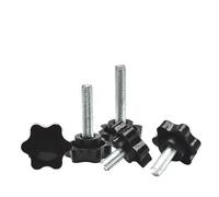 KSeSii 2-10 viti a bottone in acciaio al carbonio, bulloni in plastica, testa a stella, morsetto filettato, impugnatura per pollice, viti per macchine, bulloni M4, M5, M6, M8, M10, M12 (16 mm, M6