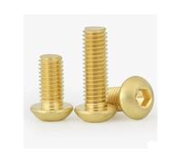 KSeSii 2-20 Pezzi Vite a Testa bombata in Ottone M2 M2.5 M3 M4 M5 M6 M8 Bulloni a Testa cilindrica con esagono Incassato in Ottone Puro(5mm,M2 (20pcs))