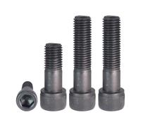 KSeSii 2-50pcs Vite a testa esagonale con esagono incassato Bulloni M3 M4 Materiale in acciaio al carbonio Mezza filettatura Vite annerente Grado 12.9 for macchinari(M4X55-10 pcs)