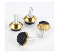 KSeSii 4 pz M6x15mm Girevole Gamba Livellatori Piedi Glide Piedini Livellanti Regolabili Pad Base Nera for Tavoli Sedie Armadi Riser(Gold)
