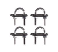 KSeSii 4 set di bulloni a U tondi in acciaio, morsetti for tubi a U tondi, viti di fissaggio a U con dado, piastra e rondella M6x20mmx50mm