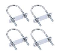 KSeSii 4 set di bulloni a U tondi M6 in acciaio, viti a U, morsetti for tubi a U con dado, piastra e rondella(M6x25mmx70mm)