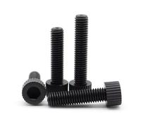 KSeSii 5~50pz M3 M4 M5 M6 M8 Vite a testa esagonale in nylon nero Vite a testa bombata zigrinata in plastica Lunghezza bullone: 5~60mm(M6 20mm - 10Pcs)
