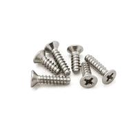 KSeSii 500 Pezzi M1 M1.2 M1.4 M1.7 M2 M2.3 M2.6 M3 Viti autofilettanti a Testa Svasata Piatta in Acciaio Inossidabile for plastica SS304(M2X12 500PCS)