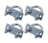 KSeSii Bulloni a U rotondi M8, 4 pezzi, argento, rotondi, piegati, morsetto a U, bullone a U in acciaio, superficie zincata con dado, piastra e rondella(4 Sets-M8x25x90)