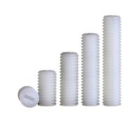 KSeSii M3 M4 M5 M6 M8 M10 Filettatura metrica Nylon bianco PA66 Estremità a punta piatta con intaglio isolata in plastica Senza testa Bullone senza testa Vite di fissaggio(30mm,M12 10pcs)