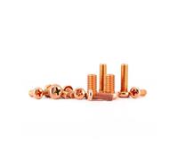 KSeSii Vite a Testa Tonda con Croce in Rame Rosso/Bullone a Testa cilindrica con Croce incassata in Rame M3 M4 M5 M6(15pcs M4x10)