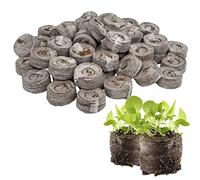 Kseyic 50 Pezzi Pellet di Torba, Dischetti di Torba per Germinazione,Tappi di partenza per Semi di Torba, Miscela di Semi per Interni per la Coltivazione di Erbe