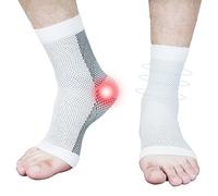 Kseyic Calze per neuropatia, nano-calze per neuropatia, calze compressive, calze per fasciatura della caviglia, fasciatura del piede per fascite (bianco, S-M)