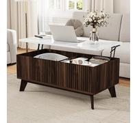 KSFASHZ Tavolino da caffè regolabile in altezza con vano portaoggetti, moderno, regolabile in altezza ed estensibile, tavolino da caffè pieghevole per soggiorno/ufficio/sala da pranzo, 105 x 53 x 42