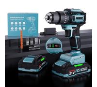 KSFASHZ Trapano avvitatore a batteria 21 V, avvitatore a batteria senza fili, con 1 batterie, 40 Nm, trapano, senza fili, percussione, 24 + 3 regolazioni di coppia, 3 velocità avvitatore elettrico con