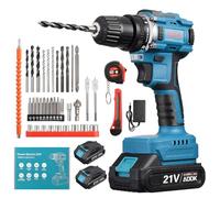 KSFASHZ Trapano avvitatore a batteria 21 V, avvitatore a batteria senza fili con 2 batterie, cacciavite elettrico, senza fili, trapano, avvitatore elettrico, avvitatore a vite