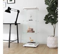 KSFASHZ Vetrine di Vetro con Serratura,Vetrina Collezione a 3 ripiani,125x42x36 cm,VetrinaVetro a Colonna Vetrina Soggiorno Moderna vetro VetrinaSoggiorno con Serratura Bianco