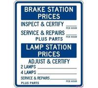 KSFEITING Novità Avvertimento Metallo Stagno Segnale Freno e Lampada Stazione Combo Prezzo Segnale Sicurezza Esterna Fattoria Cortile Avviso Decorativi Metallo Alluminio Cartello 20,3 x 30,5