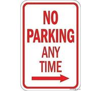 KSFEITING Targa in metallo con scritta "No Parking Any Time with Right Arrow Street for Wall Decor", 20 x 30 cm (altezza lunghezza), cartello in alluminio