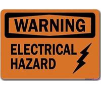 KSFEITING Targa in metallo retrò con scritta in lingua inglese "Warning Electrical Hazard Safety Sign Outdoor, Outdoor & Indoor Home Cave Garage Bar, Decorazione da Parete Vintage in Alluminio, 20,3 x