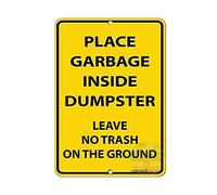 KSFEITING Targa in metallo retrò decorazione da parete New Place Garbage Inside Dumpster Leave No Trash On The Ground cartello stradale cartello commerciale 20,3 x 30,5 cm in alluminio metallo latta