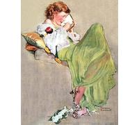 KSHAO ATHQW Famosi Poster di Norman Rockwell Il Sabato Tela di Canapa Wall Art Norman Rockwell Pittura Norman Rockwell Stampe per Home Decor Picture 30x40cm Senza Cornice