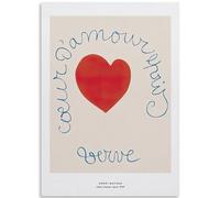 KSHAO ATHQW Famosi Poster Henri Matisse Amore Rosso Cuore Arte della Parete Stampe retrò Henri Matisse Pittura su Tela per Immagini Moderne Home Decor 30x50cmx1 No Frame
