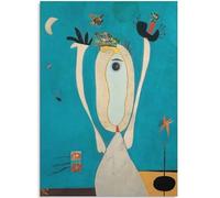 KSHAO ATHQW Famoso Cartel de la exposición de Joan Miró《Abstracto anormal》Arte de pared Joan Miró Lienzo Pintura Joan Miró Impresiones para Cuadros de decoración del hogar 50x70cm sin Marco