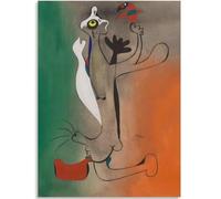KSHAO ATHQW Famoso Póster de la Exposición de Joan Miró《Personaje Abstracto》Arte de la Pared Joan Miró Pintura en Lienzo Joan Miró Impresiones para Cuadros De Decoración del Hogar 50x70cm sin Marco