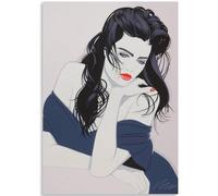 KSHAO ATHQW Famoso póster de la exposición de Patrick Nagel《La Mujer》 Arte de pared Patrick Nagel Pintura en lienzo Patrick Nagel Impresiones para Cuadros de decoración del hogar 50x70cm sin Marco