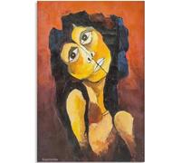 KSHAO ATHQW Famoso Póster de Oswaldo Guayasamin 《Un gato con ojos Grandes》 Pintura en lienzo de Arte de pared GOswaldo Guayasamin Impresiones para Cuadros de decoración del hogar 50x70cm sin Marco