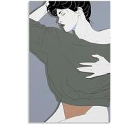 KSHAO ATHQW Famoso póster de Patrick Nagel《Mujer Roja》 Arte de pared Patrick Nagel Exposición Pintura en lienzo Patrick Nagel Impresiones para Cuadros de decoración del hogar 50x70cm sin Marco