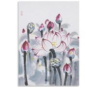 KSHAO ATHQW Famoso Poster Wu Guan Zhong《Loto》Arte della Parete Wu Guan Zhong Pittura su Tela Wu Guan Zhong Stampe Wu Guan Zhong Immagini per Decorazioni domestiche 50x70cm Senza Cornice