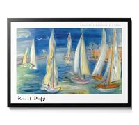 KSHAO ATHQW Famoso Raoul Dufy Poster Blue Ocean Wall Art Vela Concorso Pittura su Tela Stampe retrò per Immagini Moderne Home Decor 60x80cmx1 No Frame