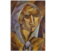KSHAO ATHQW Georges Braque Arte De Pared 《Cabeza De Mujer》 Póster Georges Braque Pintura en lienzo Georges Braque Impresiones para Cuadros de decoración del hogar 50x70cm sin Marco