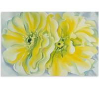 KSHAO ATHQW Georgia O'Keeffe Poster Due Grandi Fiori Gialli Tela di Canapa Arte Moderna Pittura Georgia O'Keeffe Stampe per Home Decor Immagine 50x30cmx1 Senza Cornice