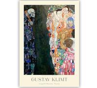 KSHAO ATHQW Gustav Klimt Poster 《Morte e Vita》 Arte della Parete Gustav Klimt Pittura su Tela Stampe Moderne per Soggiorno Immagini per la casa Decorazione 30x50cmx1 Senza Cornice