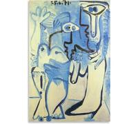 KSHAO ATHQW Pablo Picasso Poster Linee astratte Mostra Arte della Parete Pittura su Tela Moderna Stampa Pablo Picasso per Soggiorno Decor Picture 40x60cmx1 No Frame