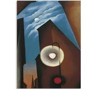 KSHAO ATHQW Póster de Georgia O'Keeffe 《La Calle y la Luna》 Arte de pared Georgia O'Keeffe Pintura en lienzo Georgia O'Keeffe Impresiones Cuadros de decoración para El hogar 50x70cm sin Marco