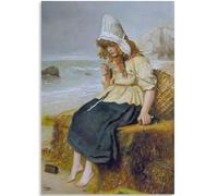 KSHAO ATHQW Póster de John Everett Millais《Chica con Turbante》 Arte De Pared John Everett Millais Pintura En Lienzo Y Grabados para Cuadros De Decoración del Hogar 50x70cm sin Marco