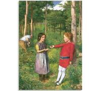 KSHAO ATHQW Póster de John Everett Millais《La hija del leñador》 Arte de pared John Everett Millais Lienzo Pintura E Impresiones para Cuadros De Decoración para El Hogar 50x70cm sin Marco