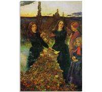 KSHAO ATHQW Póster de John Everett Mille 《Hojas de Otoño》 Arte de pared John Everett Mille Pintura en lienzo John Everett Mille Impresiones Cuadros de decoración del hogar 50x70cm sin Marco