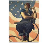 KSHAO ATHQW Póster de Norman Rockwell《Rosie La Remachadora》Arte de pared Norman Rockwell Lienzo Pintura Norman Rockwell Impresiones para Cuadros De Decoración del Hogar 50x70cm sin Marco