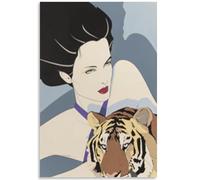 KSHAO ATHQW Póster de Patrick Nagel《 La Tigresa》 Arte de pared Patrick Nagel Exposición Pintura en lienzo Patrick Nagel Impresiones para Cuadros de decoración del hogar 50x70cm sin Marco