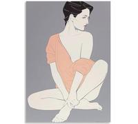 KSHAO ATHQW Póster de Patrick Nagel《Mujer Bailando》 Arte de pared Patrick Nagel Exposición Pintura en lienzo Patrick Nagel Impresiones para Cuadros de decoración del hogar 50x70cm sin Marco